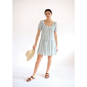 Rails Valentina White & Green Cordoba Stripe Dress Size Medium $178 MSRP
